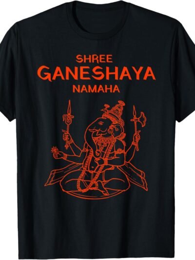 Ganapati, Ganesh, Shree Ganeshaya Namaha Ganeshotsav Puja T-Shirt (USA)