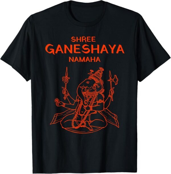 Ganapati, Ganesh, Shree Ganeshaya Namaha Ganeshotsav Puja T-Shirt (USA)