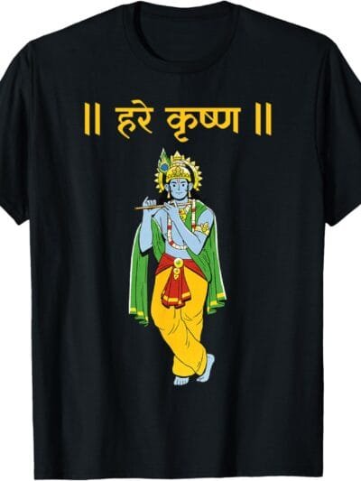 Krishna Janmashtami Hare Krishna Sanskrit Pooja T-Shirt (USA)
