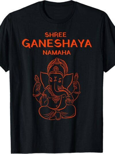 Ganapati, Ganesh, Shree Ganeshaya Namaha Ganeshotsav Puja T-Shirt (USA)