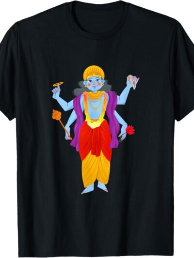 Vishnu, Narayana Illustration Pooja T-Shirt (USA)
