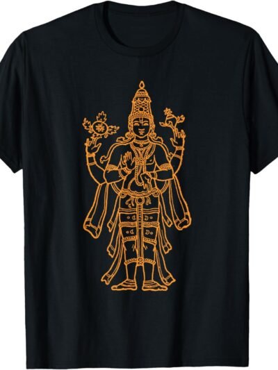 Vishnu, Narayana Line Drawing Pooja T-Shirt (USA)