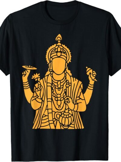 Vishnu, Narayana Lord Vishnu Silhouette, Pooja T-Shirt (USA)