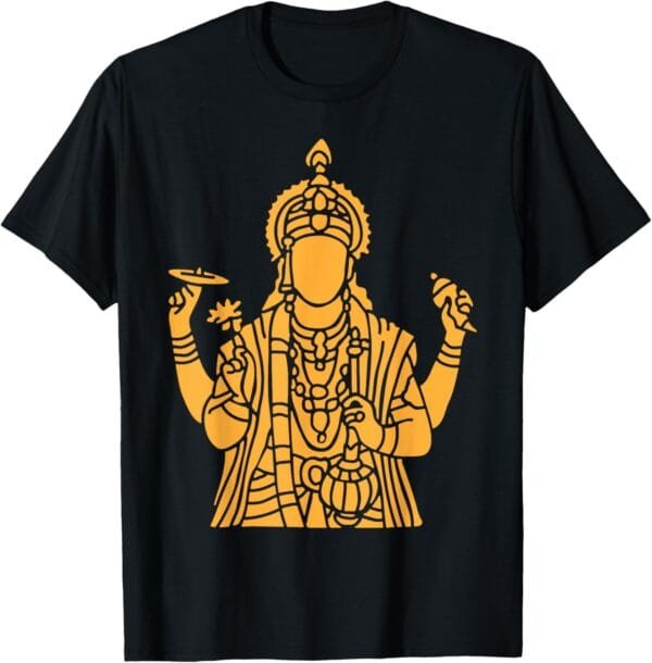 Vishnu, Narayana Lord Vishnu Silhouette, Pooja T-Shirt (USA)