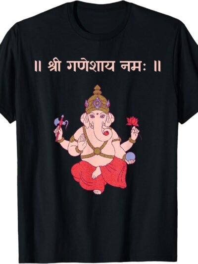Ganapati, Ganesh, Shree Ganeshaya Namaha Sanskrit Puja T-Shirt (USA)