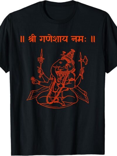 Ganapati, Ganesh, Shree Ganeshaya Namaha Sanskrit Puja T-Shirt (USA)