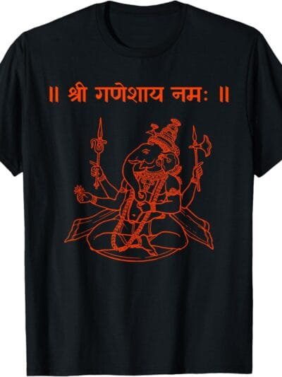 Ganapati, Ganesh, Shree Ganeshaya Namaha Sanskrit Puja T-Shirt (France)