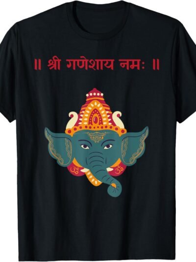 Ganapati, Ganesh, Shree Ganeshaya Namaha Sanskrit Puja T-Shirt (USA)