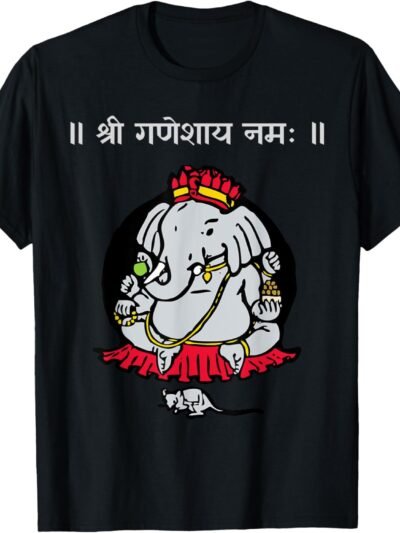 Ganapati, Ganesh, Shree Ganeshaya Namaha Sanskrit Puja T-Shirt (USA)