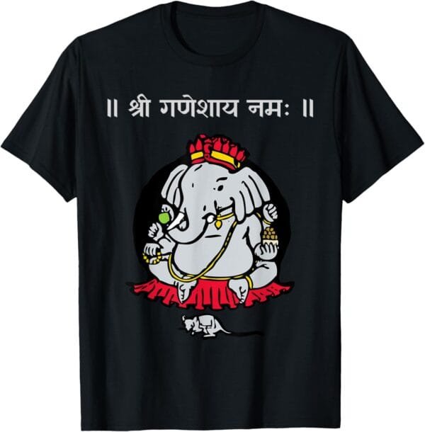 Ganapati, Ganesh, Shree Ganeshaya Namaha Sanskrit Puja T-Shirt (Italy)