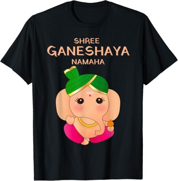 Ganapati, Ganesh, Baby Ganesha Shree Ganeshaya Namaha Puja T-Shirt (USA)