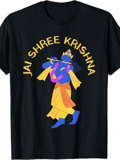 Krishna Janmashtami Modern Jai Shree Krishna Pooja T-Shirt (USA)