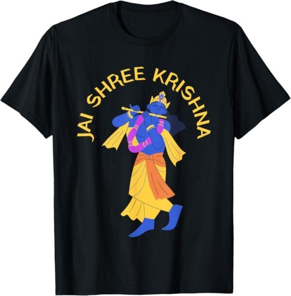 Krishna Janmashtami Modern Jai Shree Krishna Pooja T-Shirt (USA)