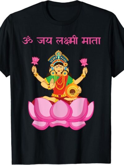 Laxmi Mata, Diwali Om Jai Lakshmi Mata Sanskrit Hindu Pooja T-Shirt (USA)