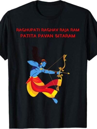 Rama, Ram, Diwali Bow Raghupati Raghava Raja Ram Hindu Pooja T-Shirt (USA)