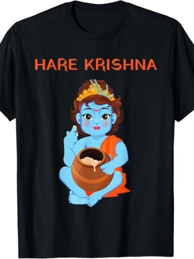 Krishna Janmashtami Baby Krishna Hare Krishna Pooja T-Shirt (USA)