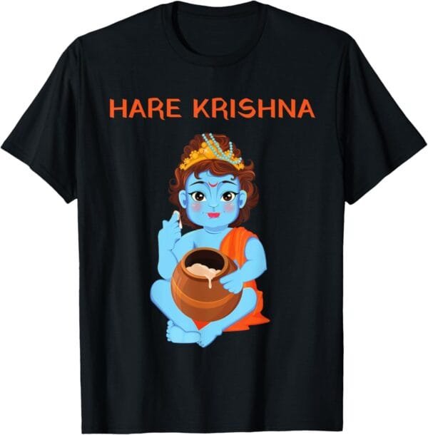 Krishna Janmashtami Baby Krishna Hare Krishna Pooja T-Shirt (USA)