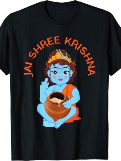 Krishna Janmashtami Baby Krishna Jai Shree Krishna Pooja T-Shirt (USA)