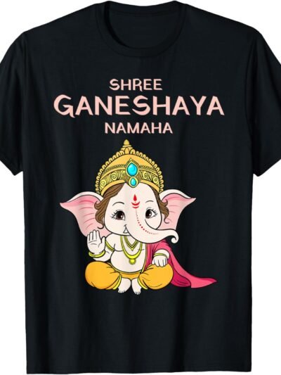 Ganapati, Ganesh, Shree Ganeshaya Namaha Ganeshotsav Puja T-Shirt (USA)
