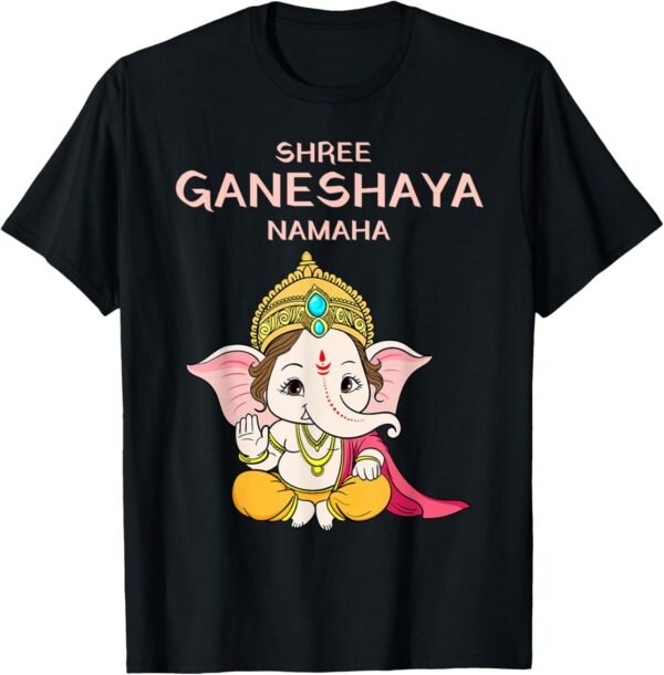 Ganapati, Ganesh, Shree Ganeshaya Namaha Ganeshotsav Puja T-Shirt (USA)