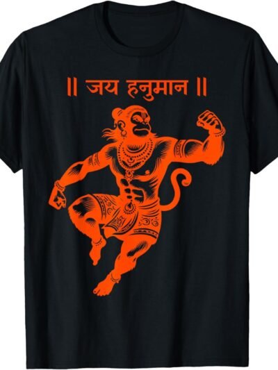 Hanuman, Bajrang Bali, Hindu God Pooja Jai Hanuman Sanskrit T-Shirt (USA)