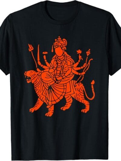 Durga Mata, Navratri Sherawali Maa Indian Goddess, Pooja T-Shirt (USA)