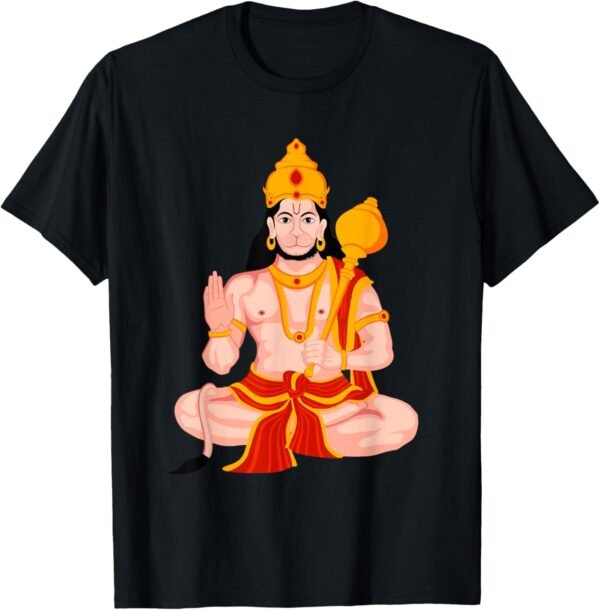Hanuman, Bajrang Bali, Blessing Hindu God Pooja T-Shirt (USA)