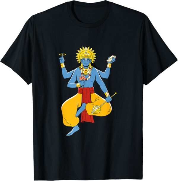 Vishnu, Narayana Illustration Pooja T-Shirt (USA)