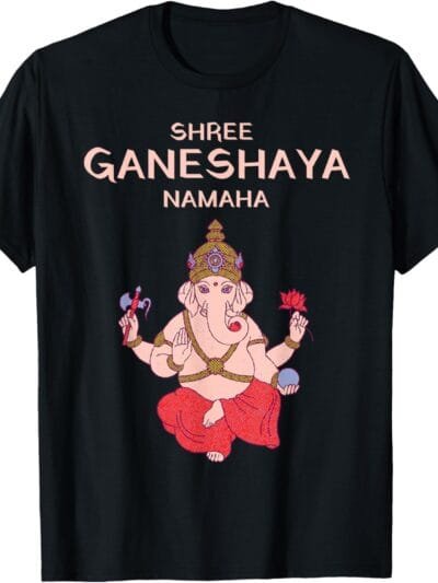 Ganapati, Ganesh, Shree Ganeshaya Namaha Ganeshotsav Puja T-Shirt (UK)