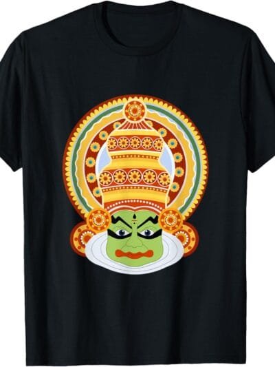 Hinduism Kathakali Dancer Face Kerala Onam Hindu Temple Puja T-Shirt (USA)