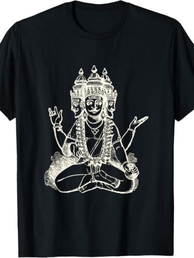 Brahma Three-Headed Indian God Pooja T-Shirt (USA)