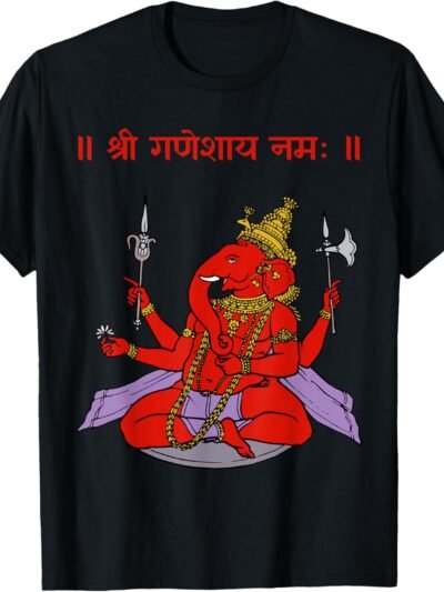 Ganapati, Ganesh, Shree Ganeshaya Namaha Sanskrit Puja T-Shirt (USA)