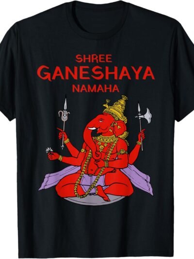 Ganapati, Ganesh, Shree Ganeshaya Namaha Ganeshotsav Puja T-Shirt (USA)