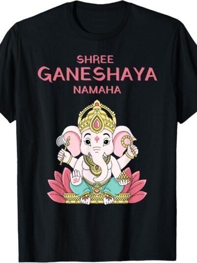 Ganapati, Ganesh, Shree Ganeshaya Namaha Ganeshotsav Puja T-Shirt (USA)
