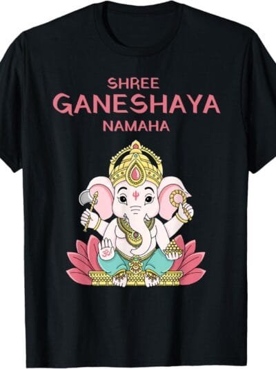 Ganapati, Ganesh, Shree Ganeshaya Namaha Ganeshotsav Puja T-Shirt (UK)