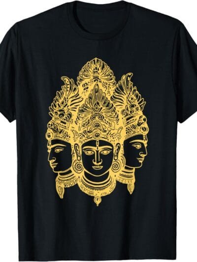 Hinduism Trimurti, Sacred Pooja Hindu Temple T-Shirt (USA)