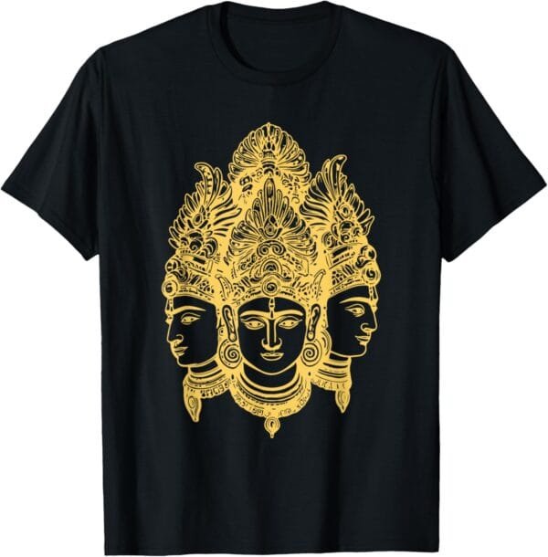 Hinduism Trimurti, Sacred Pooja Hindu Temple T-Shirt (USA)