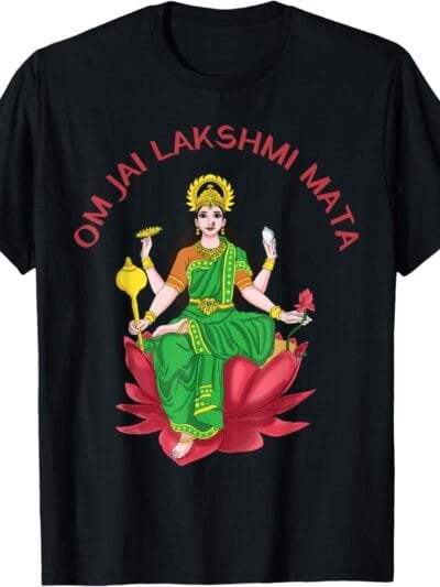 Laxmi Mata, Diwali Om Jai Lakshmi Mata Hindu Goddess Pooja T-Shirt (USA)