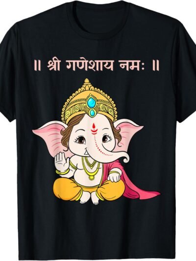 Ganapati, Ganesh, Shree Ganeshaya Namaha Sanskrit Puja T-Shirt (USA)