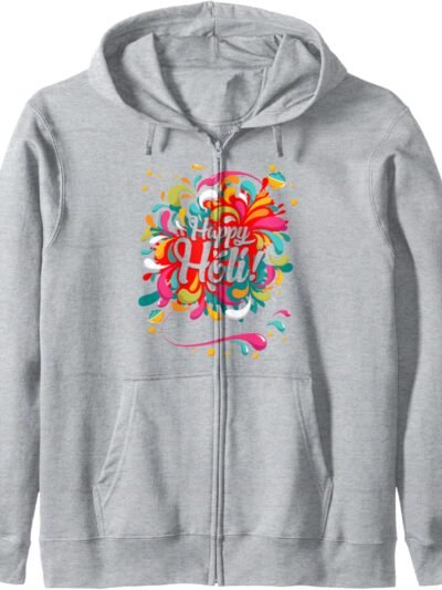 Happy Holi | Gift for Indians Zip Hoodie (USA)